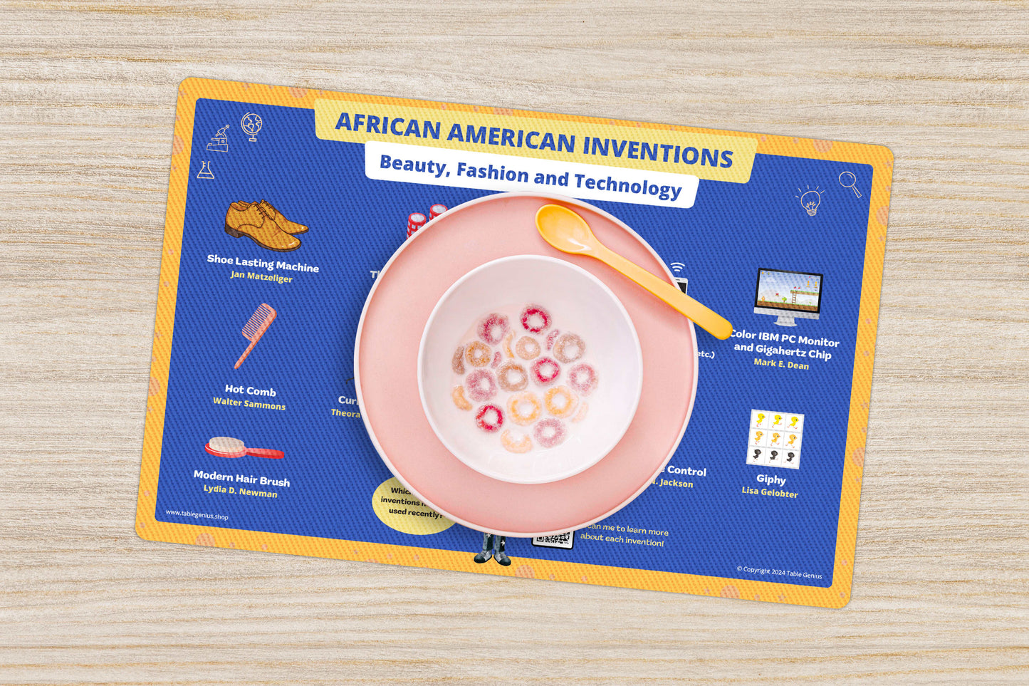 Beauty & Fashion & Technology Placemat- African American Inventors