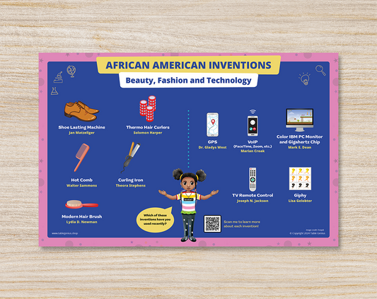 Beauty & Fashion & Technology Placemat- African American Inventors