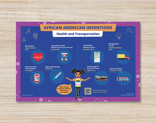Health & Transportation - African American Inventors Placemat